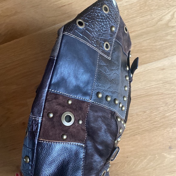 AQUA MADONNA South African SPRINGBOK FUR WITH LEATHER TRIM PURSE BAG - Picture 6 of 12